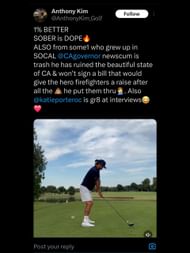 Screenshot from Kim's X post on Porter / Source: @AnthonyKim_Golf on X